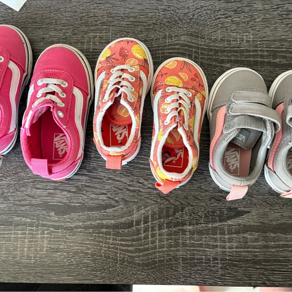 Vans Pink and Orange Sneakers Vibrant Canvas Low-Top - Picture 2 of 10